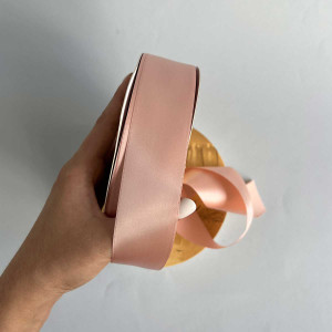 Лента атлас Ding Xin 4 см * 90 м - #0203 Персиковый. Photo 3